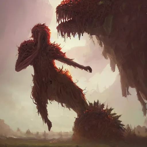 Prompt: Giant Plant Monster by greg rutkowski, Mandy Jurgens