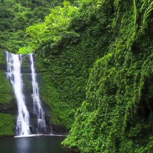 Image similar to https : / / media. discordapp. net / attachments / 1 0 0 5 5 9 6 7 0 9 1 1 3 5 6 1 1 9 8 / 1 0 0 7 7 6 2 3 2 8 5 7 9 7 3 9 7 0 8 / img _ 7 2 4 0. jpg a beautiful waterfall in a jungle canyon