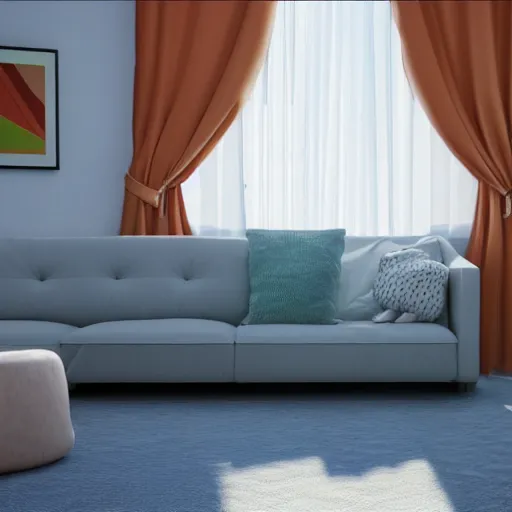 Prompt: ultra realistic render of The Simpson in the couch, octane render 8K, raytraced shadows, HDR, RTX 3090, refraction