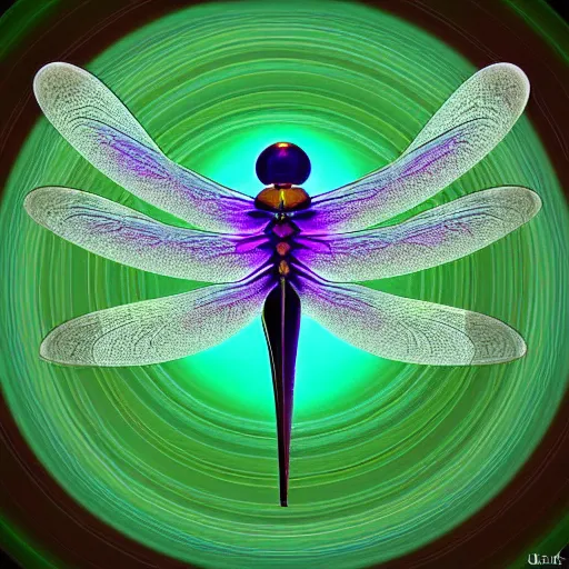 Image similar to saturn dragonfly fractal crystalliglitch digitalart artist