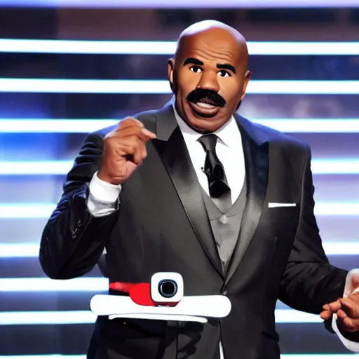 Image similar to realistic photo of steve harvey as a robot