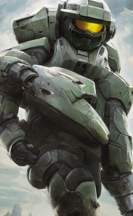 Image similar to weezing pokemon playing as master chief, oil on canvas, intricate, 8 k highly professionally detailed, hdr, cgsociety