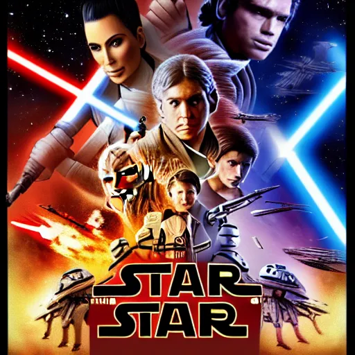 Image similar to super detailed star wars movie poster with ben shapiro, snooki and kim kardashian, 8k full HD photo, cinematic lighting, anatomically correct, oscar award winning, action filled, correct eye placement,