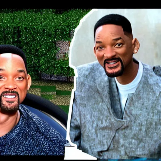 Image similar to will smith in minecraft