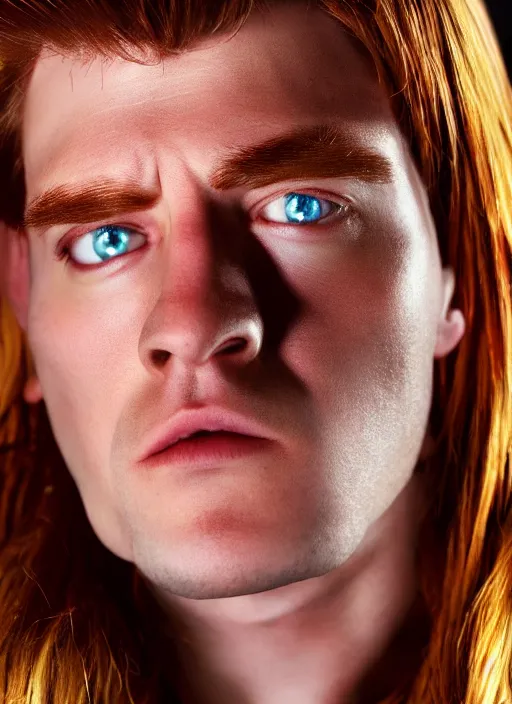 Image similar to 3 0 0 0 ( philip j. fry ) portrait photography feroflex photorealistic studio lighting ektachrome detailed intricate face details, ultradetails, beautiful face