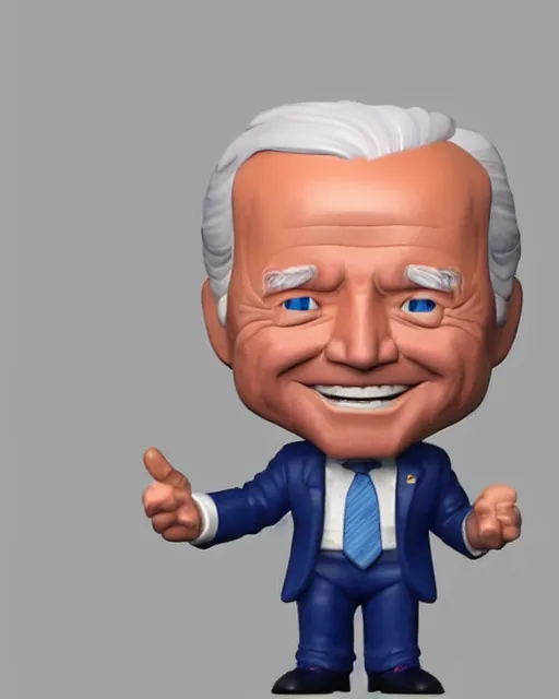 Image similar to full body 3d render of joe biden as a funko pop, studio lighting, white background, blender, trending on artstation, 8k, highly detailed