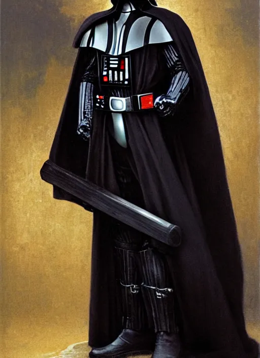 Prompt: darth vader as medieval knight, bouguereau