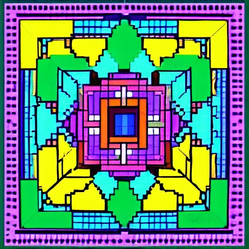 Image similar to platonic solids, sacred geometry, pixel art