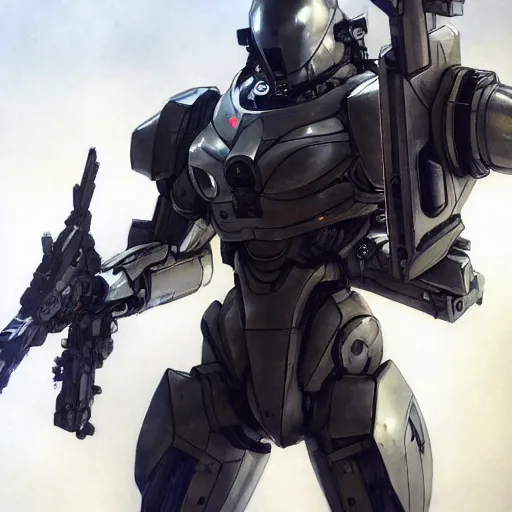 Image similar to manhwa character, armored, beautiful stars, cybernetic, sci-fi space game art, jeon Jungkook holding a gun. alien planet art by Akihito Yoshitomi AND Yoji Shinkawa AND Greg Rutkowski, Mark Arian trending on artstation