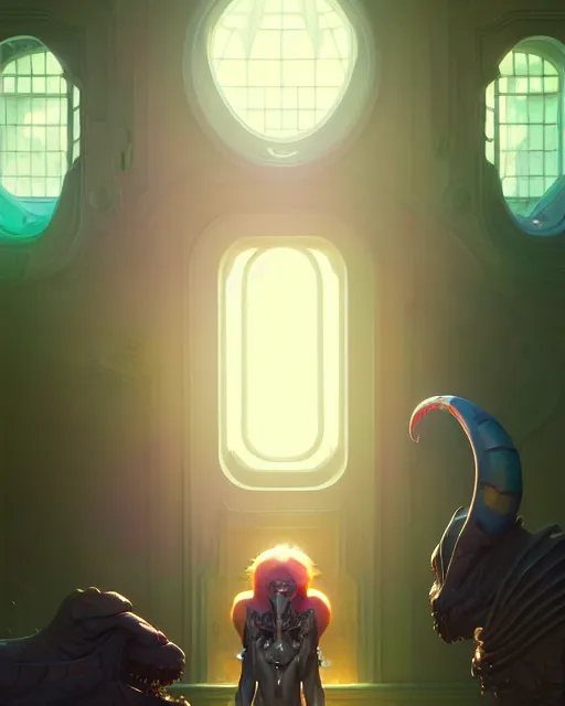 Image similar to highly detailed portrait of scarab monster, stephen bliss, unreal engine, greg rutkowski, loish, rhads, beeple, makoto shinkai and lois van baarle, ilya kuvshinov, rossdraws, tom bagshaw, alphonse mucha, global illumination, god rays, detailed and intricate environment