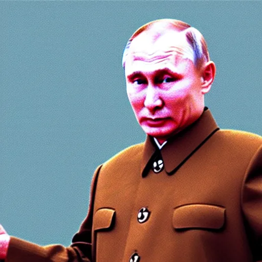 Image similar to 35mm photo of kim jong putin