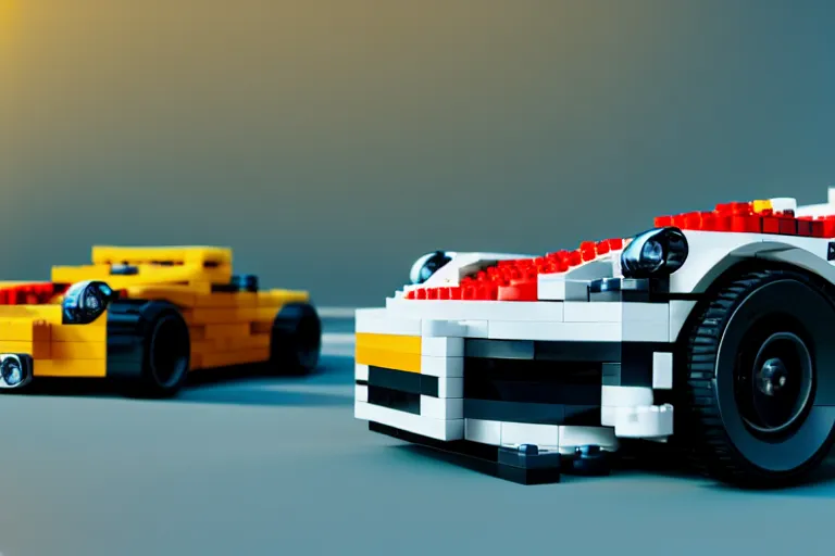 Image similar to Porsche made out of Lego, octane render, studio light, 35mm,