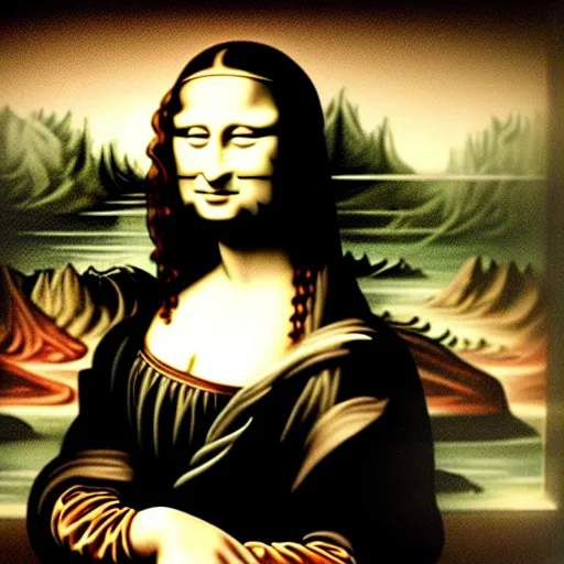 Image similar to Mona Lisa. street art by Banksy
