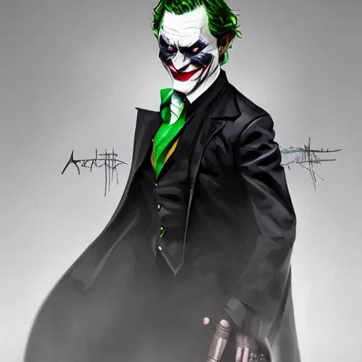 Image similar to the joker as batman, digital painting, amazing detail, artstation, cgsociety