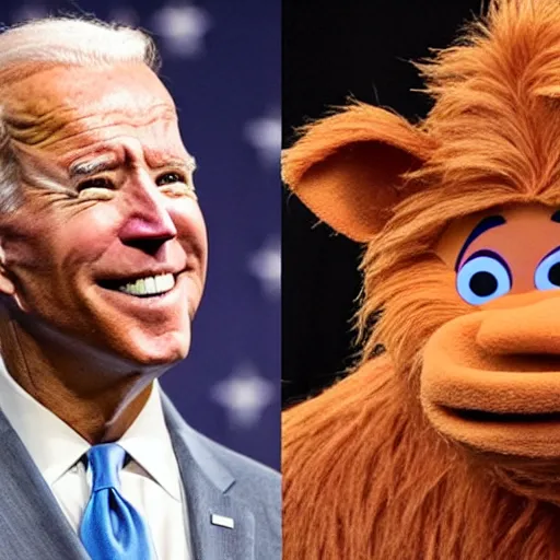 Image similar to joe biden cast as alf, still from the show alf, 8 k, high detail,