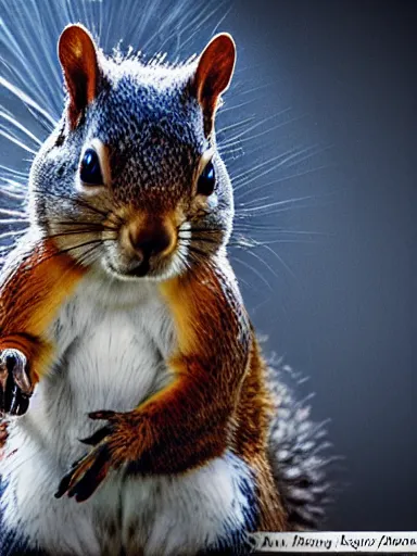 Image similar to a squirrel as king arthur, extremely plump, wearing crown of acorns and dandelions, crown, crown, servant squirrels, king arthur's court, game of thrones, sitting on throne, extreme wide shot, low angle, palace, fantasy art, cinematic lighting, realistic, sony 2 4 mm f 8. 0