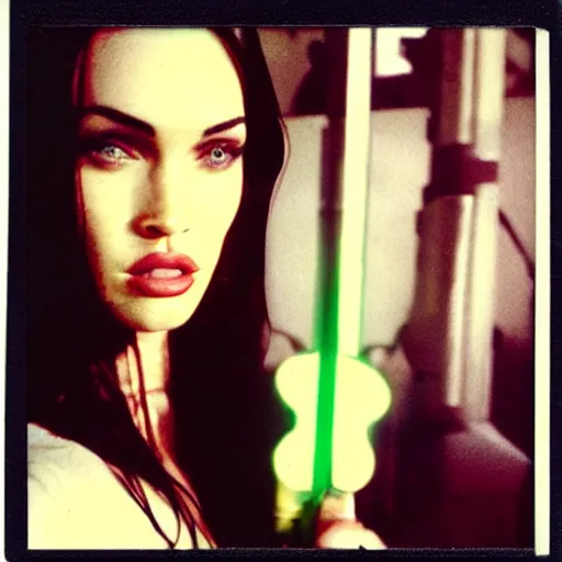 Image similar to polaroid shot of megan fox in star wars audtion