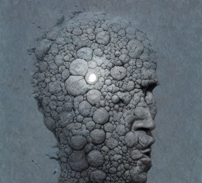 Image similar to moon made from thousands corpses of Nicolas Cage, Warhammer, highly detailed, artstation, art by zdislav beksinski and wayne barlowe