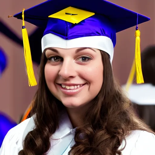 Image similar to Meg Griffin from Family Guy graduating college