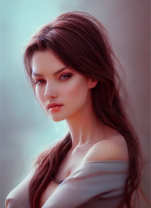 Image similar to photo of a gorgeous young woman in the style of stefan kostic, realistic, sharp focus, 8 k high definition, insanely detailed, intricate, elegant, art by stanley lau and artgerm