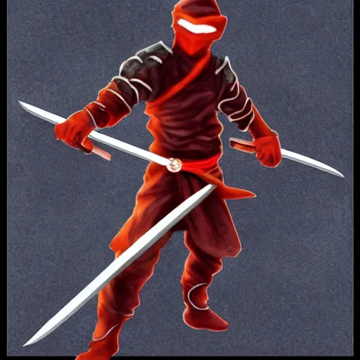 Prompt: a ninja with the flame katana