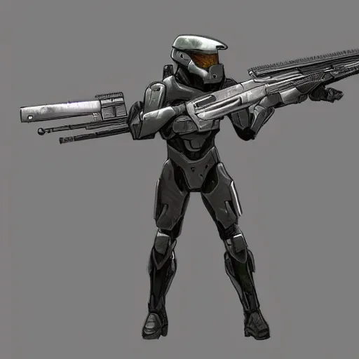 Image similar to Concept art of a halo battle rifle