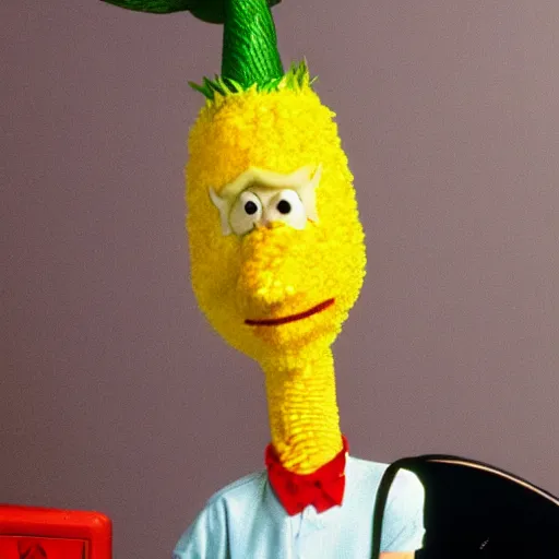 Image similar to a photoreal image of doug from the tv show doug as anthropomorphic corn.