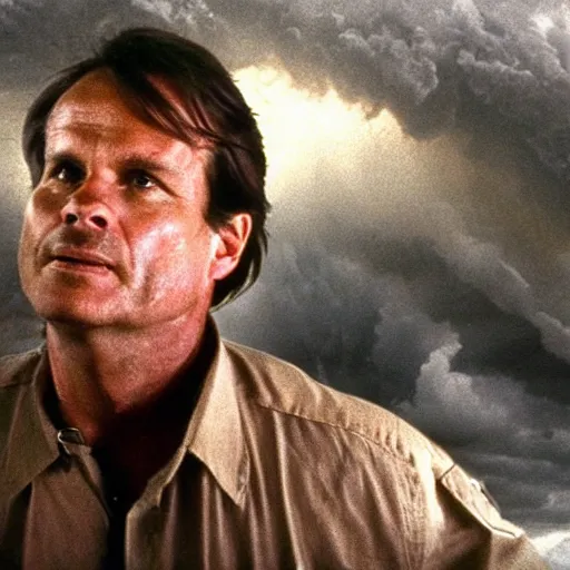 Image similar to bill paxton inside of a tornado, movie still