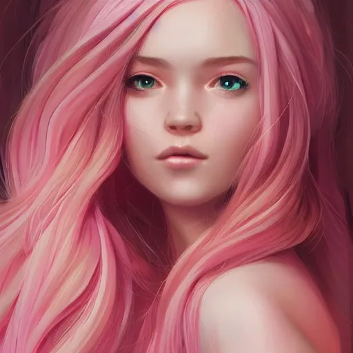 Image similar to teen girl, pink hair, gorgeous, amazing, elegant, intricate, highly detailed, digital painting, artstation, concept art, sharp focus, illustration, art by Ross tran