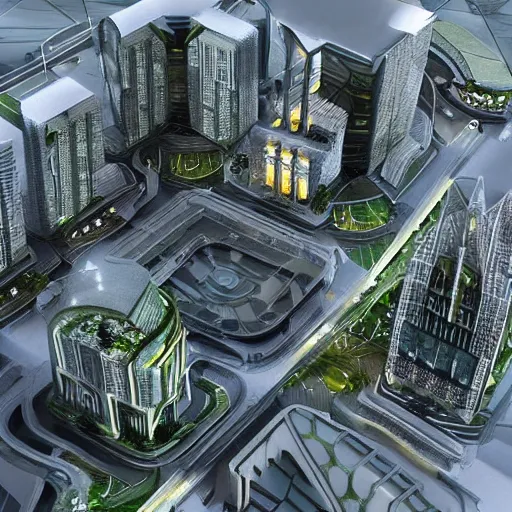 Image similar to highly advanced futurescape, intricate, high detailed, superstructures, elegant architecture ::