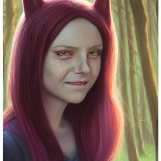 Image similar to beautiful hyperrealistic detailed matte portrait painting of louise belcher, by andreas rocha and john howe, and martin johnson