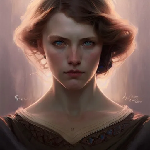 Prompt: Portrait of nordic girl, blue eyes, face, dark fantasy, intricate, elegant, highly detailed, digital painting, artstation, concept art, smooth, sharp focus, illustration, art by artgerm and greg rutkowski and alphonse mucha