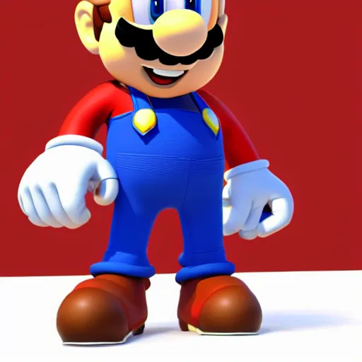 Image similar to a 3 d render of mario wearing a sonic suit