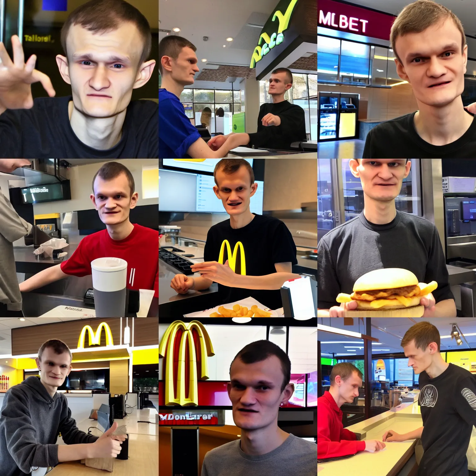 Prompt: vitalik buterin, working at mcdonalds