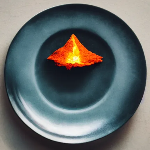 Image similar to miniature volcano on dinner plate