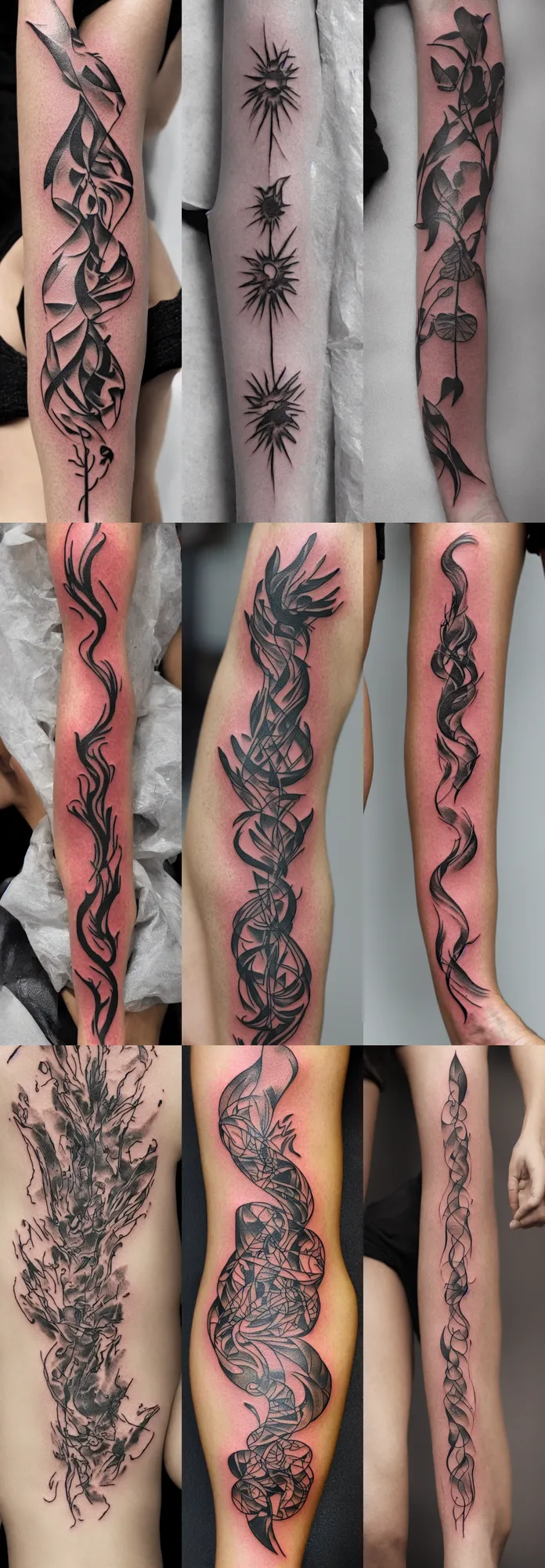 Prompt: awardwinning tattoo of lifegiving peyote fire, elegant minimalism, modern style