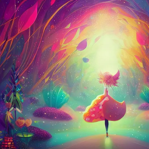 Prompt: colorful magical creature by anna dittman, by chiho aoshima, by alena aenami