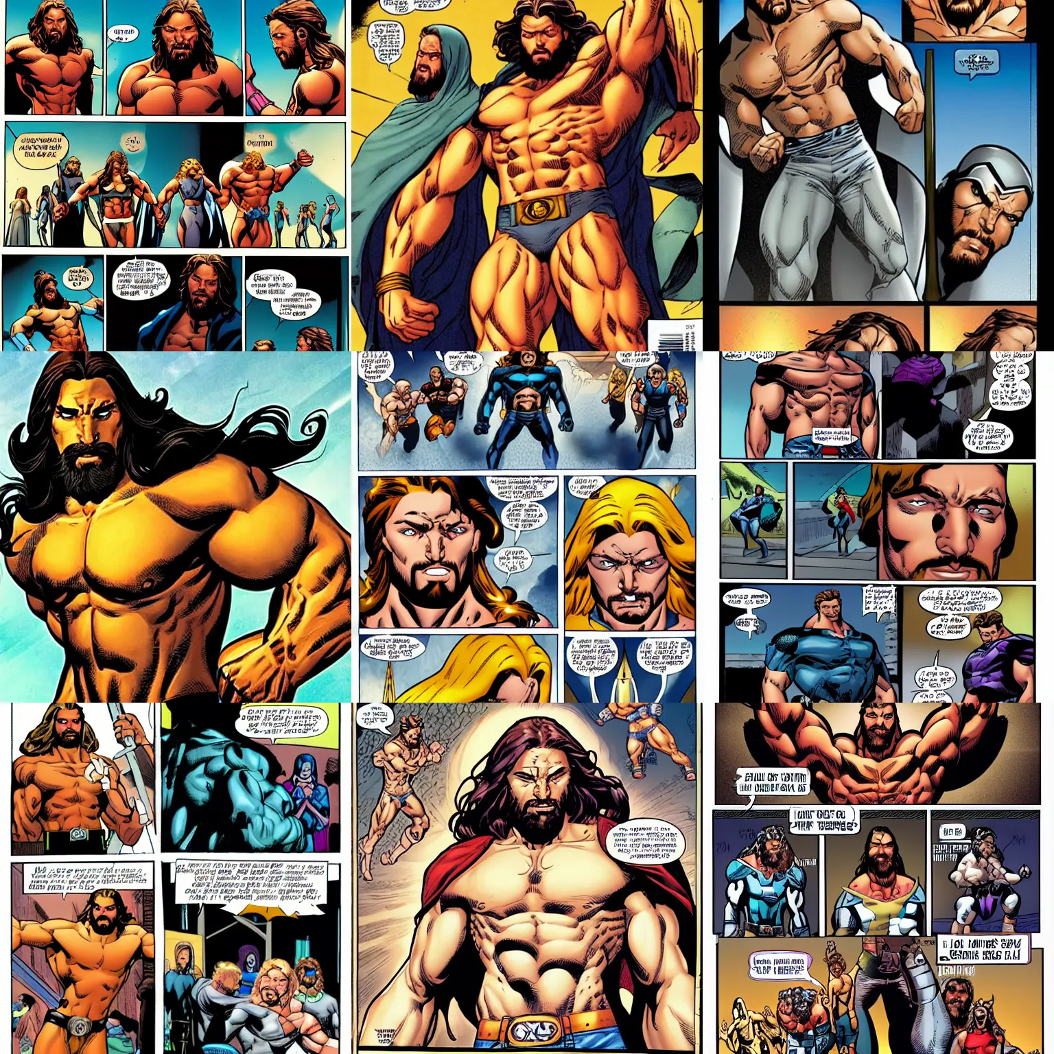Prompt: buff jesus in the style of x-men comics