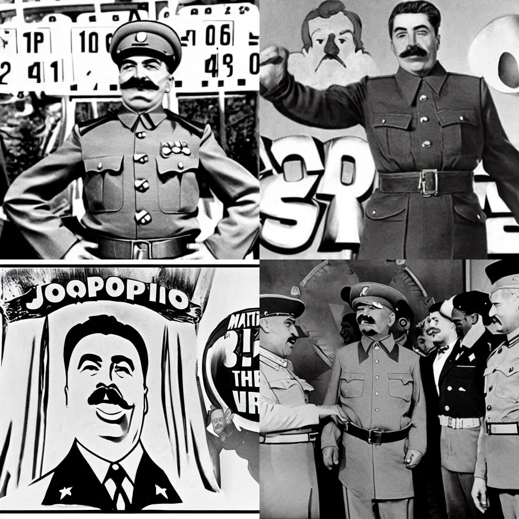 Prompt: Joseph Stalin wins The Price is Right