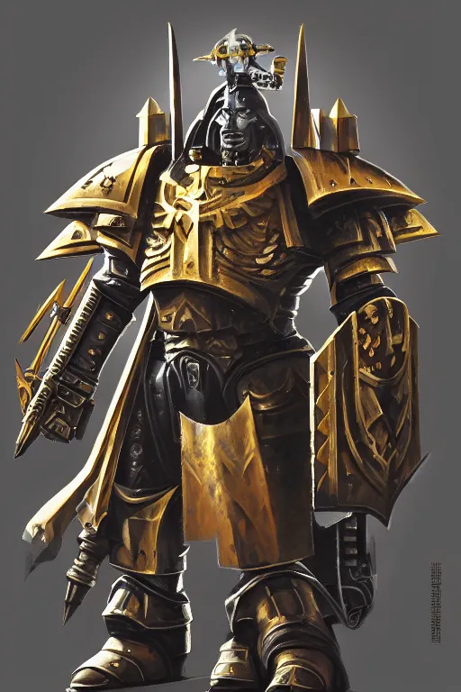 Image similar to armor portrait heros warhammer 4 0 k horus heresy fanart - the primarchs emperor by johannes helgeson animated with vfx concept artist & illustrator global illumination ray tracing hdr fanart arstation zbrush central hardmesh 8 k octane renderer comics stylized