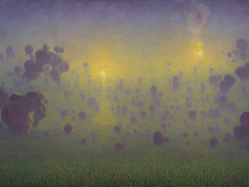 Image similar to third eye voidscape by simon stalenhag and claude monet, oil on canvas