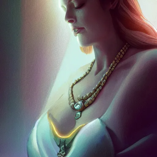 Prompt: a Portrait of A goddess in a church with a holy light emanating from her body by wlop and greg rutkowsk,In style of digital art illustration.hyper detailed,smooth, sharp focus,trending on artstation,4k