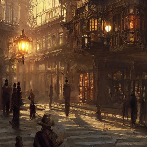 Prompt: a steampunk city in a renaissance france era, ultra detailed mechanical clock parts, light beams and glowing linings from buildings, afternoon, by craig mullins width - 1 0 2 4