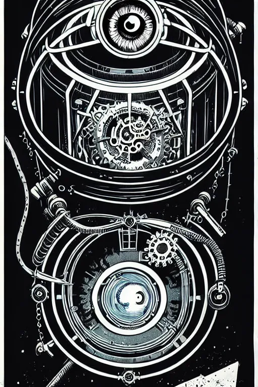 Prompt: steampunk cryo chamber containing an eyeball, high details, intricately detailed, by vincent di fate, inking, 3 color screen print, masterpiece, trending on artstation,, sharp, details, hyper - detailed, hd, 4 k, 8 k