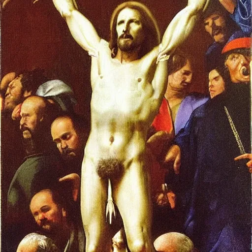 Image similar to donald trump crucified in the style of christ crucified diego velazquez