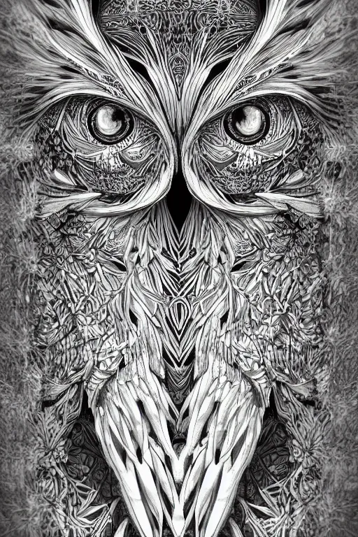 Image similar to a white bone owl, symmetrical, highly detailed, digital art, sharp focus, skeleton, trending on art station