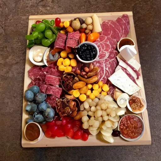 Prompt: charcuterie board edo style