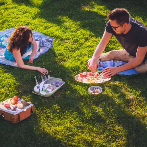 Prompt: people on a picnic, photo portrait, symmetry, awesome exposition, very detailed, highly accurate, professional lighting diffracted lightrays, 8 k, sense of awe