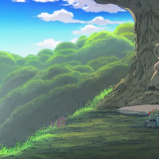 Image similar to landscape of the eternal rest, in the style of studio ghibli, award - winning, 4 k