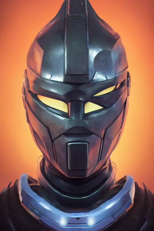 Image similar to epic mask helmet robot ninja portrait stylized as fornite style game design fanart by concept artist gervasio canda, behance hd by jesper ejsing, by rhads, makoto shinkai and lois van baarle, ilya kuvshinov, rossdraws global illumination radiating a glowing aura global illumination ray tracing hdr render in unreal engine 5